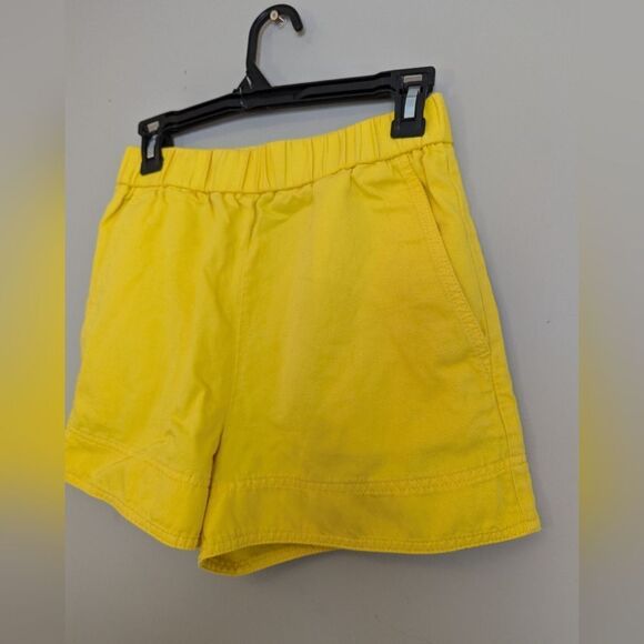COS Yellow Cotton Shorts – High Rise Pull-On – Size 2 - Picture 2 of 9